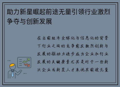 助力新星崛起前途无量引领行业激烈争夺与创新发展
